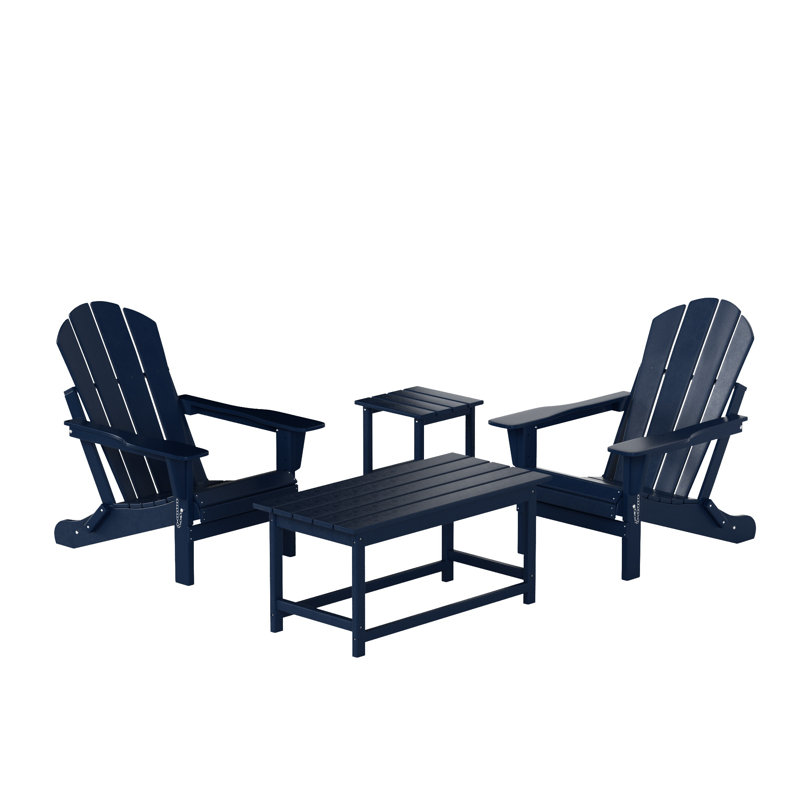Laguna Foldable Outdoor Adirondack Chair, Navy Blue