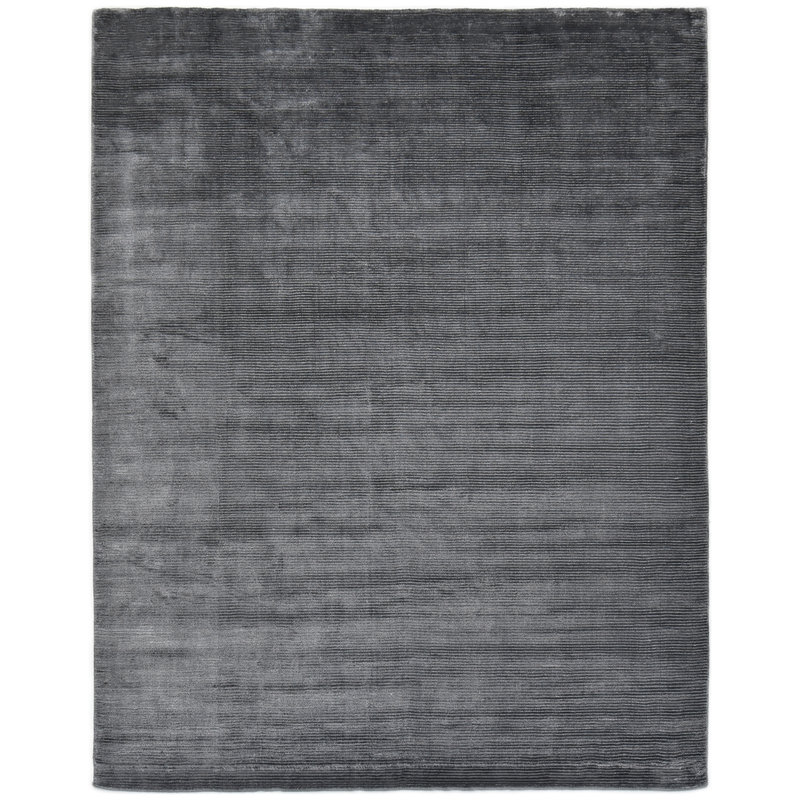 Tapis gris foncé en laine noué à la main Cordi, Rectangle 3 pi x 5 pi