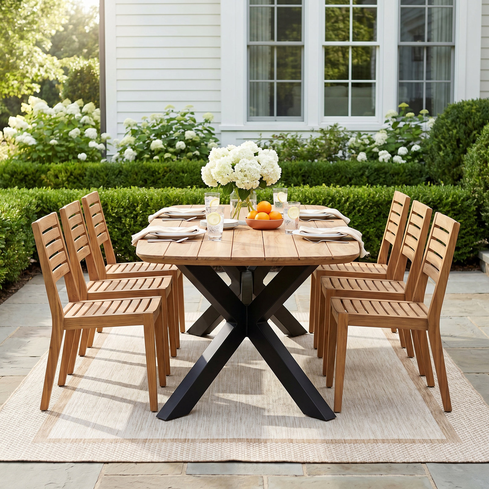 Kimmell 87" Teak Patio Dining Table