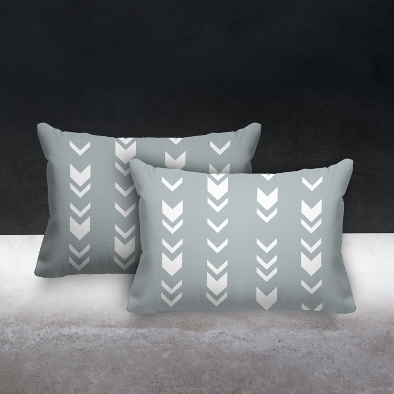 Coussin lombaire intérieur / extérieur Melba Arrow, Gris