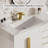 Aro 59" Floating Double Bathroom Vanity, Sintered Stone Top, White Cabinet with Gold Soft Close Hardware-1604876605