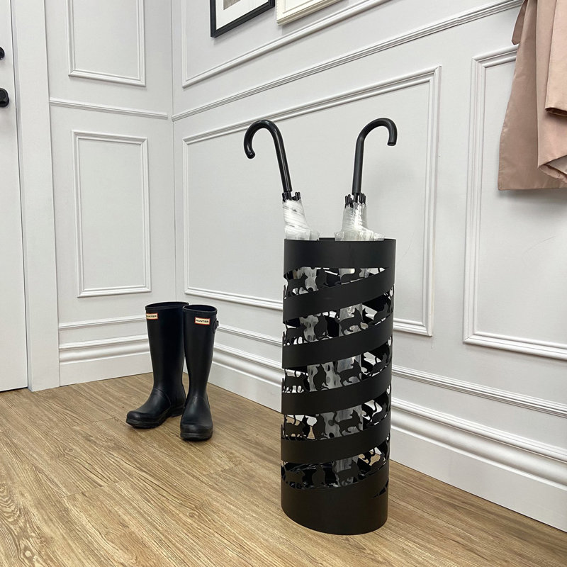 Blagoje Steel Freestanding Umbrella Stand, Black