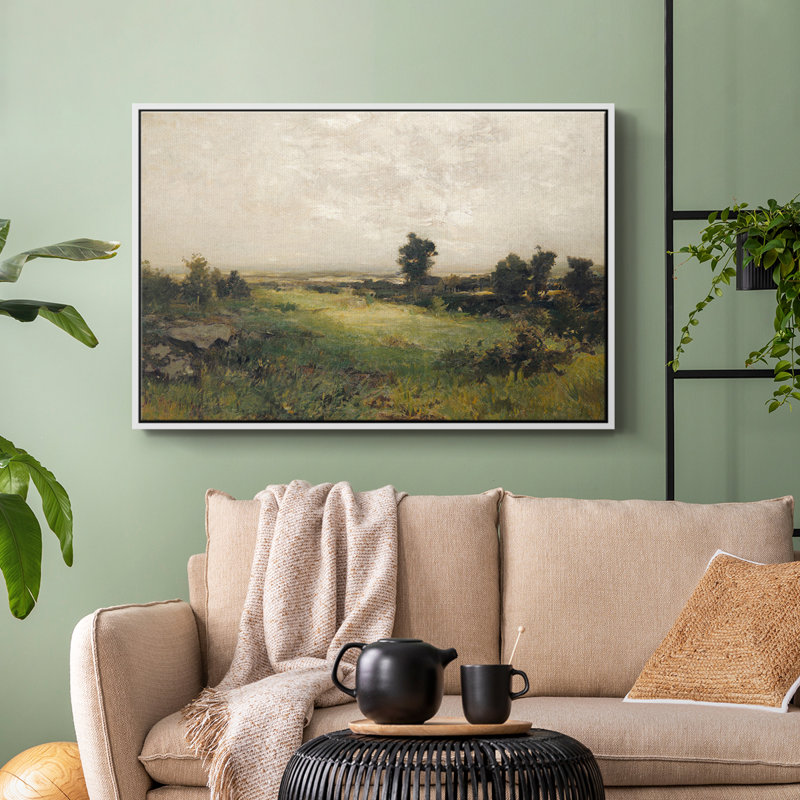 Paysage rétro - DCLXV, Toile encadrée flottée blanche, H 41 po x l 27 po x P 1,5 po