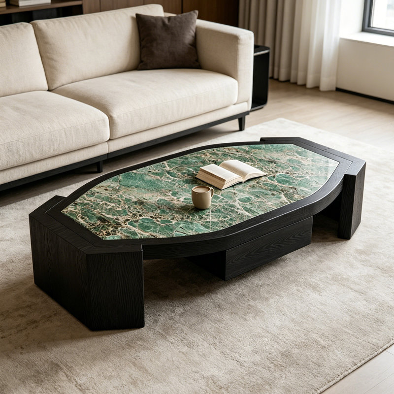 Table basse moderne en ardoise, Vert