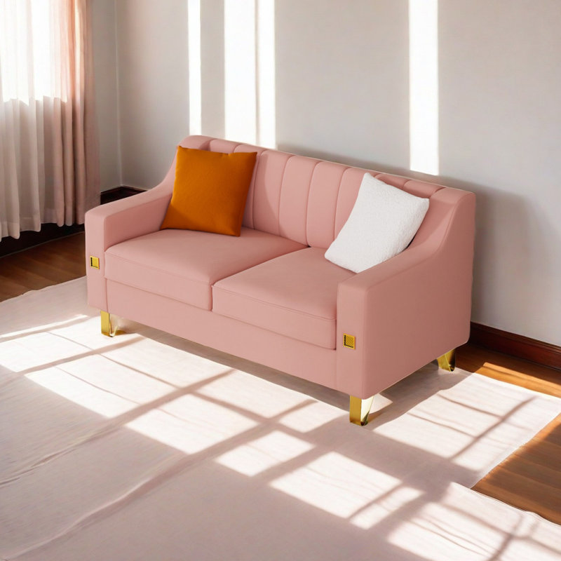 Canapé moderne en velours avec accents et coussins moelleux