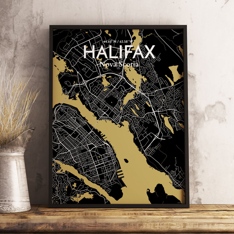 « halifax city map », impression, H 36 po x l 24 po