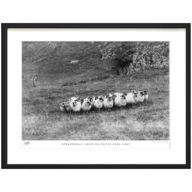 Borrowdale, Sheep On Castle Crag C1865 by Francis Frith - Single Picture Frame Print, 45cm H x 60cm W x 2.3cm D