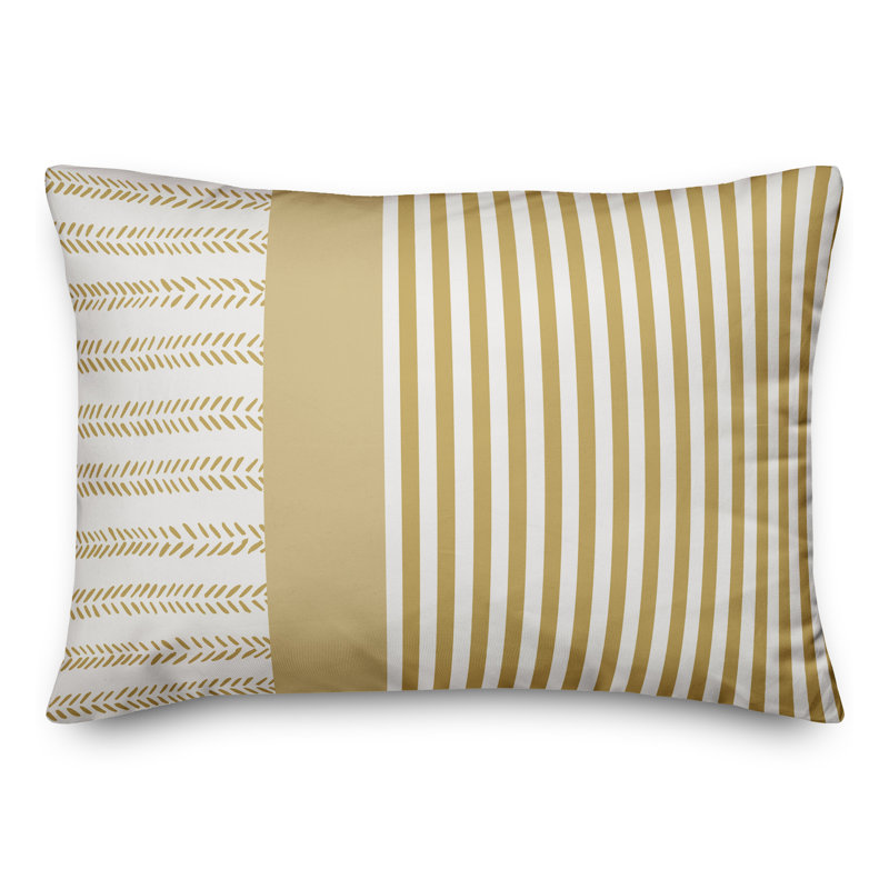 Abstract Outdoor Throw Pillow, Yellow