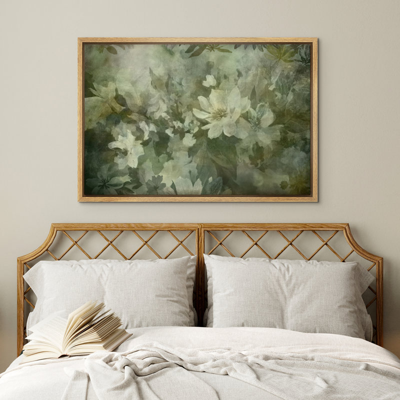 Doux vert botanique, reproduction d'art sur toile encadrée dans la chambre principale, Naturel, H 24 po x l 36 po x P 1,5 po