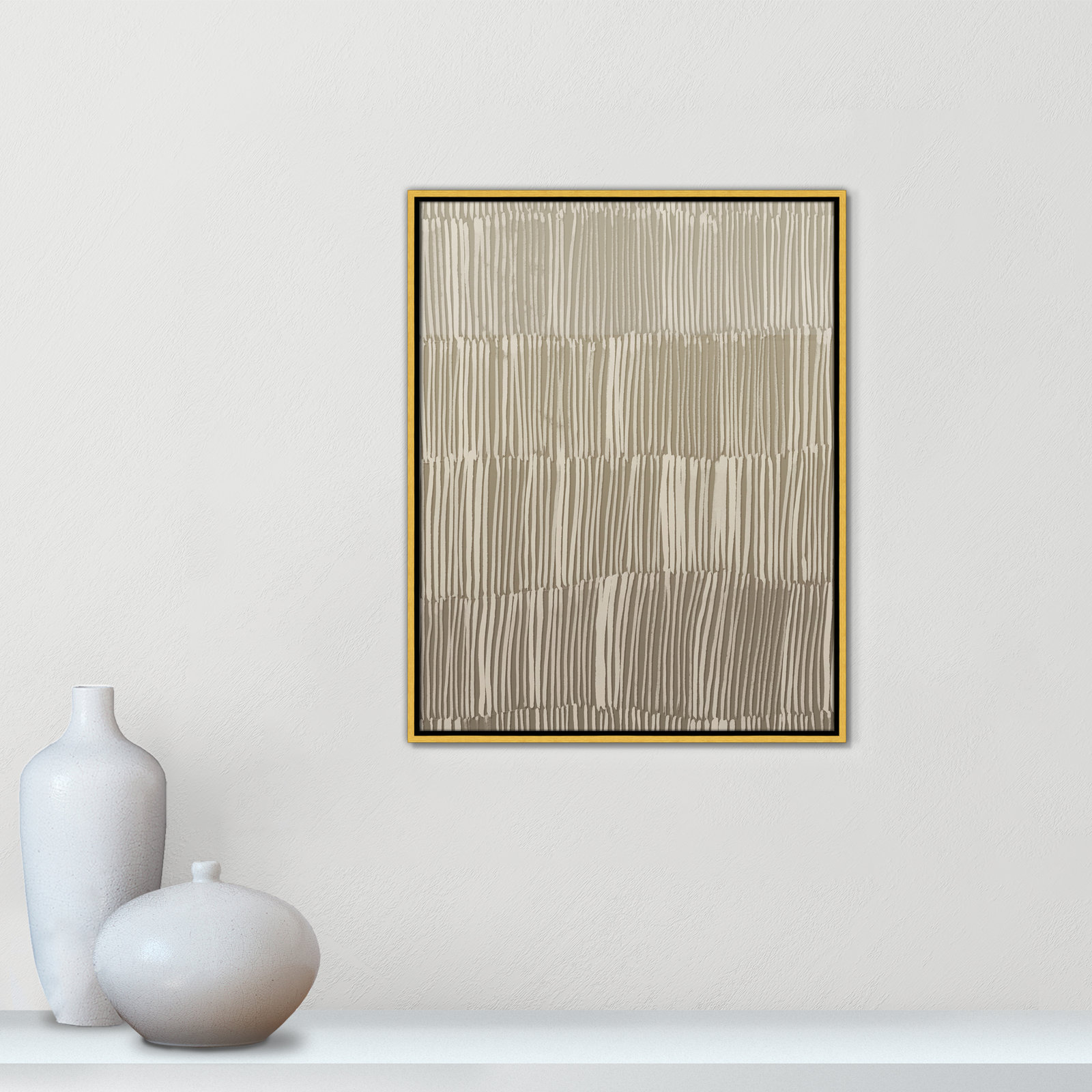 Linear Calm II Print by , 29.5" H x 23.5" W, Gold Floater