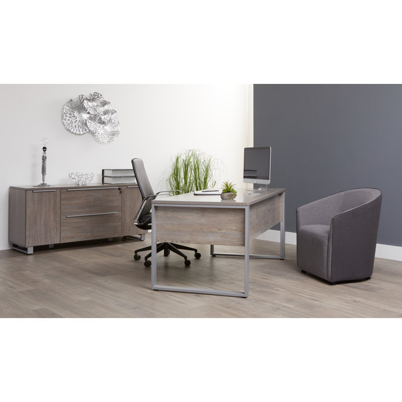 Bureau d'écriture et crédence Maysey, H 29 po x l 47 po x P 24 po, Gris