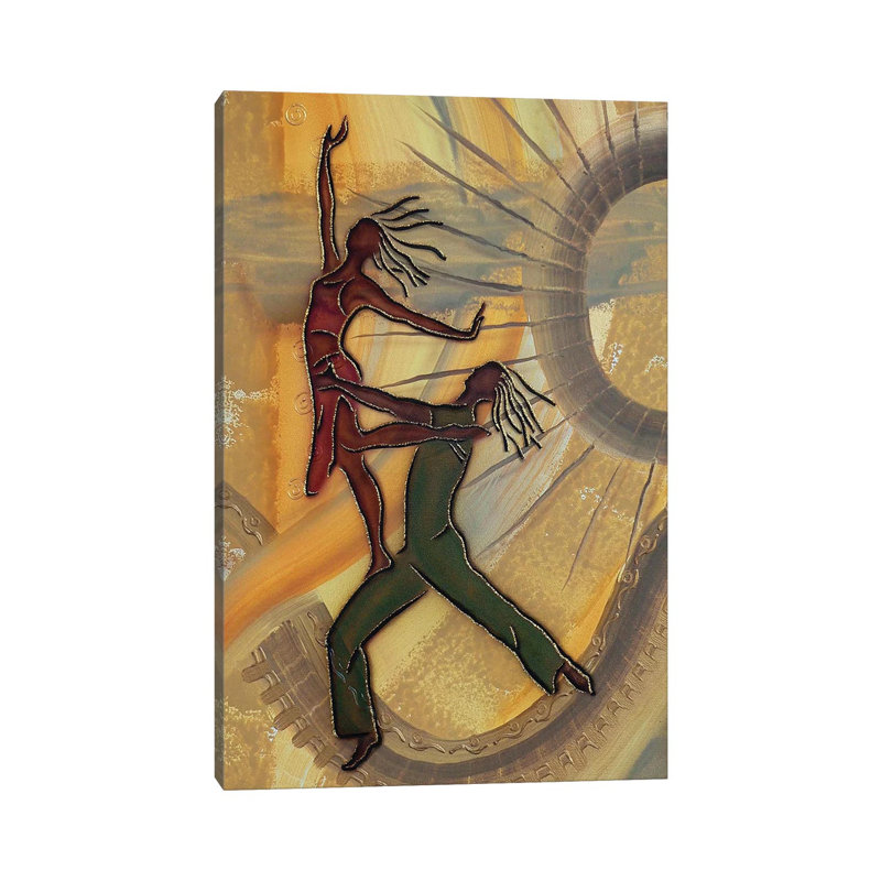 Danseurs par Fred Odle-impression, Pas de tapis, Toile tendue, H 18 po x l 12 po x 1,5 po