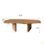 Table basse de 47,2 pouces de forme libre en placage de bois de frêne rustique pour petit salon