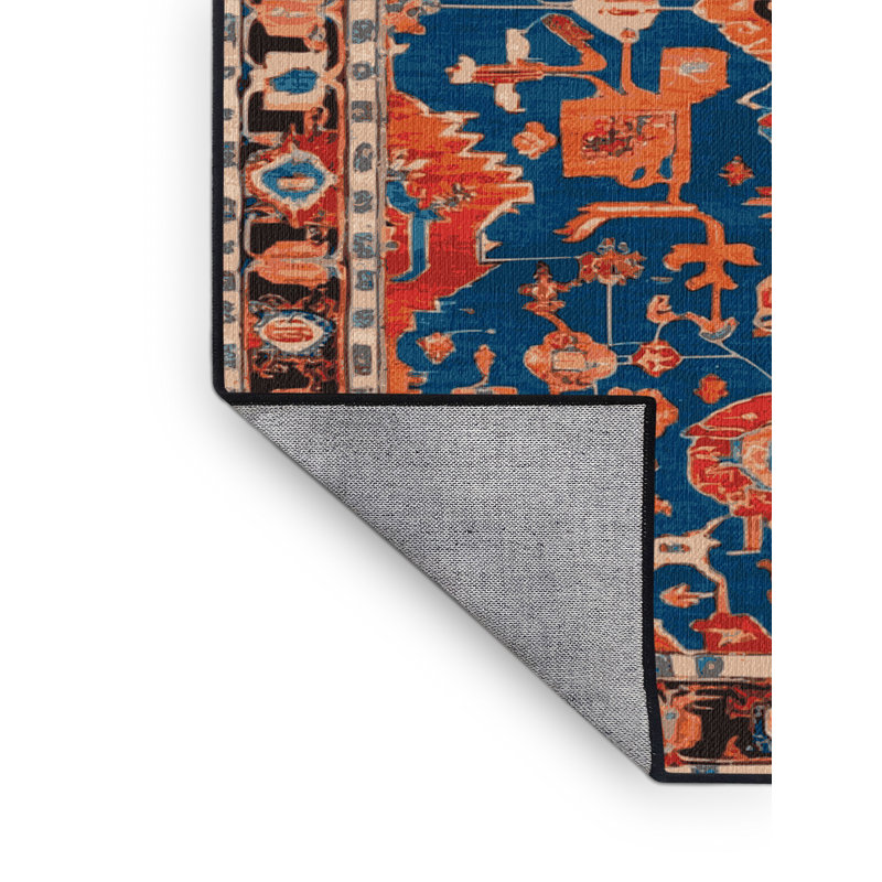 Tapis gris Tabriz lavable à la machine, Rond 7 pi
