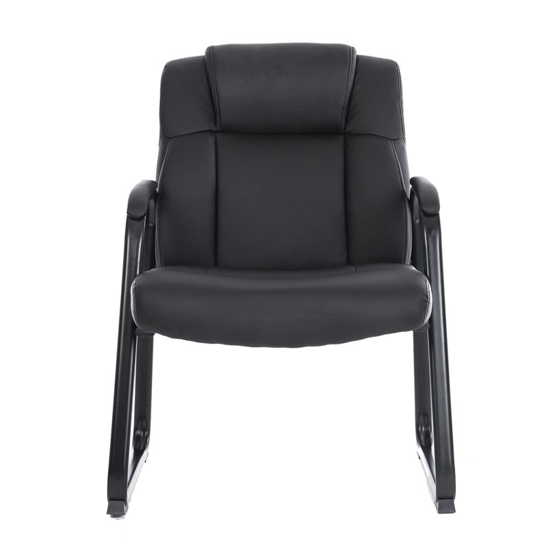 Stackable Leather Seat Waiting Room Chair with Metal Frame
