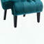 Fauteuil d'appoint en velours sans accoudoirs - Bleu sarcelle - Capitonné-887645817