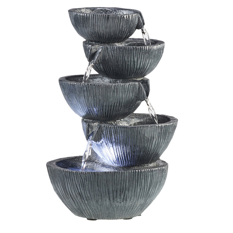 Binningup Weather Resistant Cascade Fountain with Light