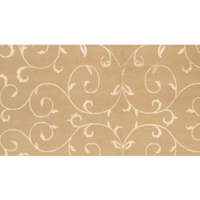 Hand Knotted Area Rug in Beige