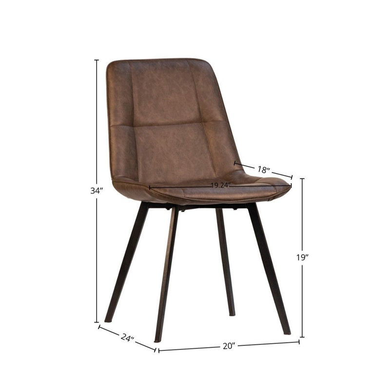 Chaise de salle à manger rembourrée en cuir Seddon (ensemble de 2)