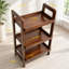Étagère échelle à 3 niveaux 100 % bois massif, petite bibliothèque en bois massif, étagère échelle en bois d'hévéa massif pour petits espaces