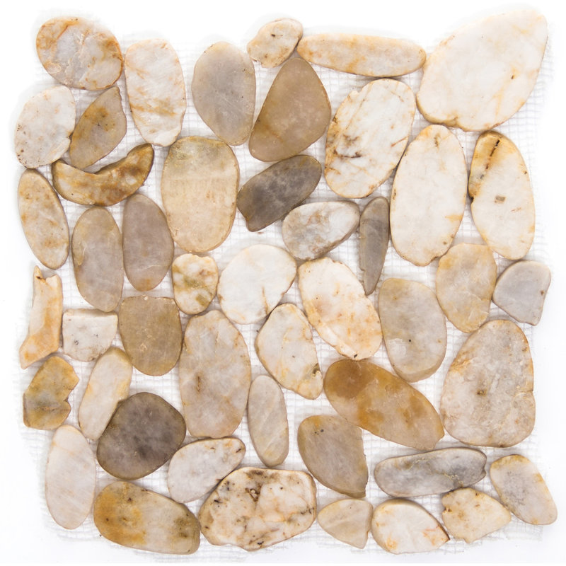 Rivera Pebbles™ Sized Natural Stone Pebble Tile, Beige