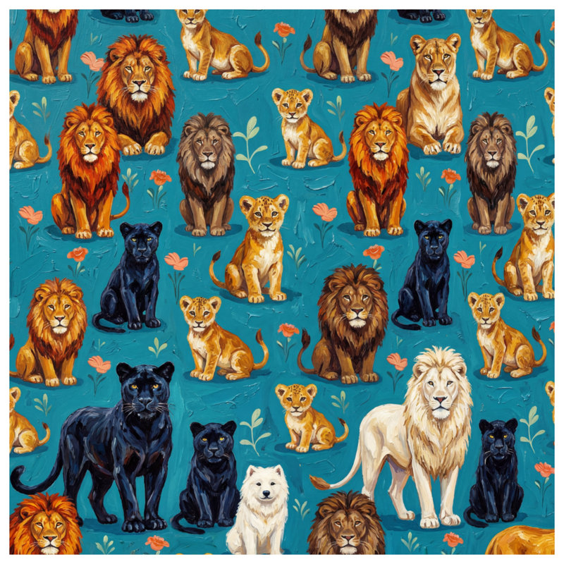 Couvre-lit matelassé Lions And Panthers, Twin