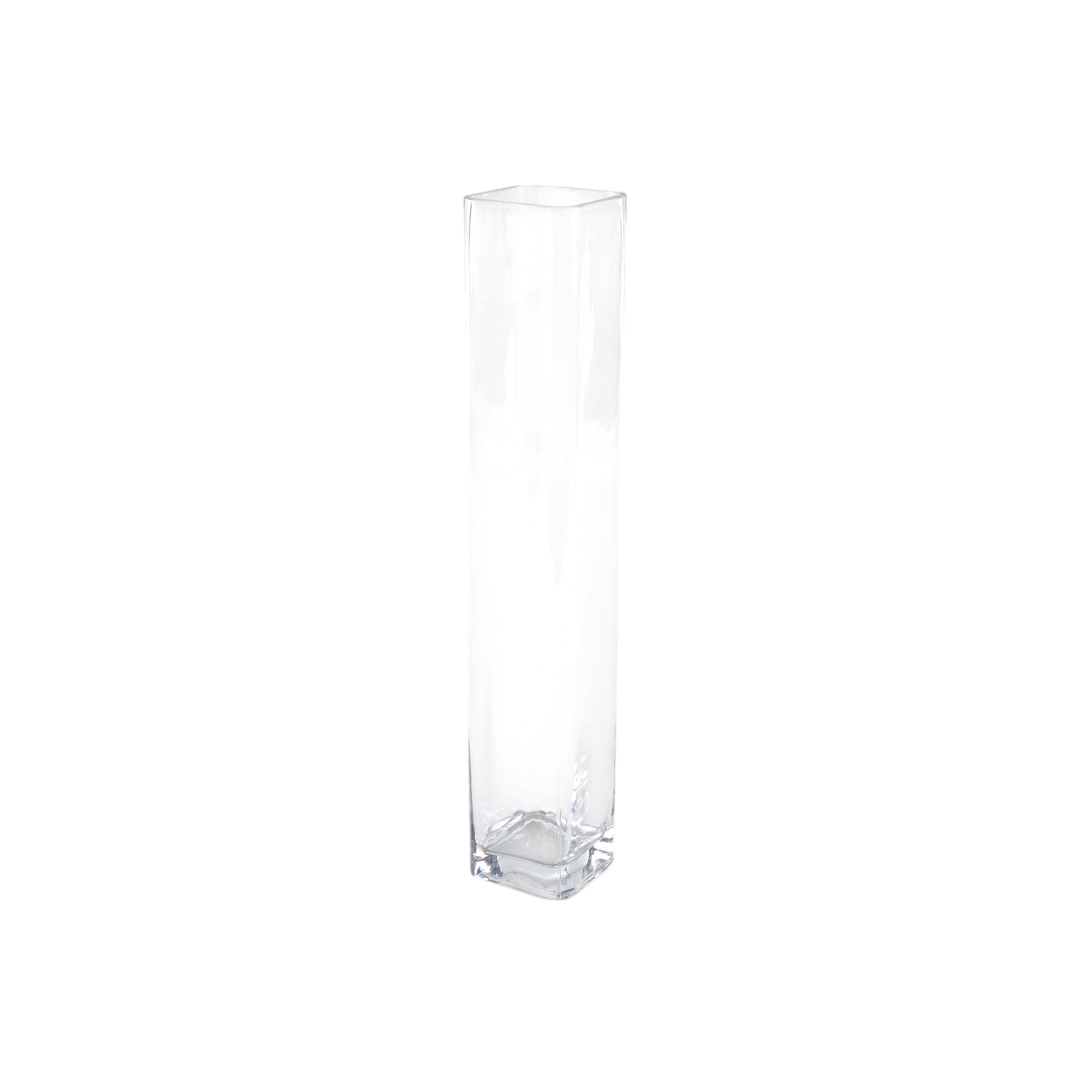 Cole and Grey Glass Tall Minimalistic Clear Decorative Vase, 23.55" H x 4.15" W x 4.15" D