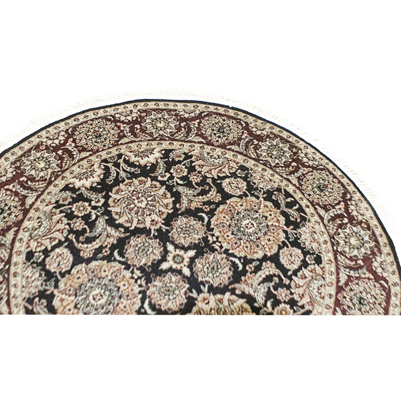Tapis noir et vin noué à la main de haute qualité