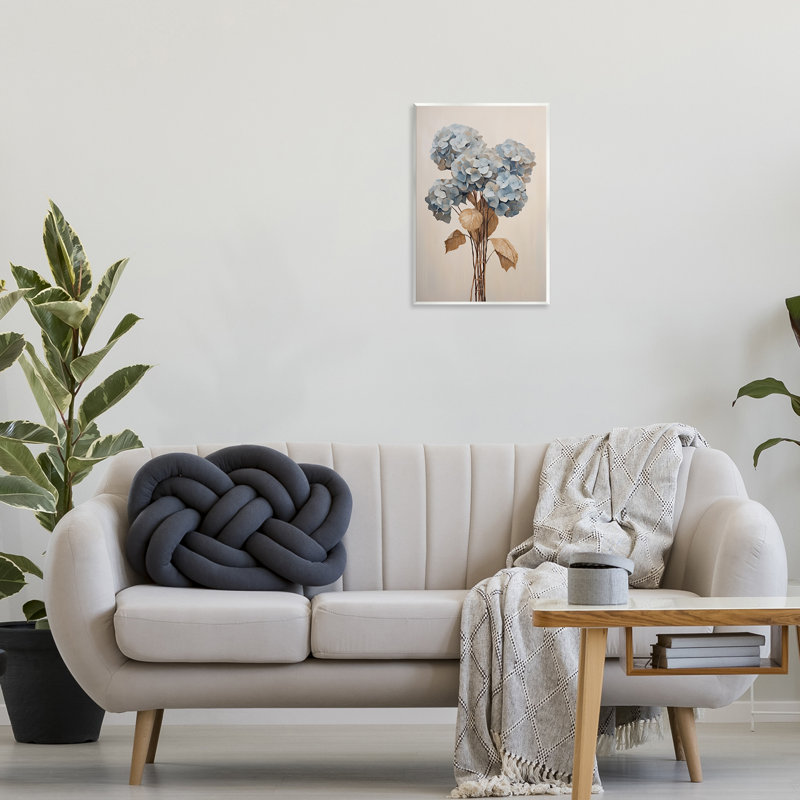 Art mural rétro sur bois d'hortensia bleu par Petals Prints Design, H 19 po x l 13 po