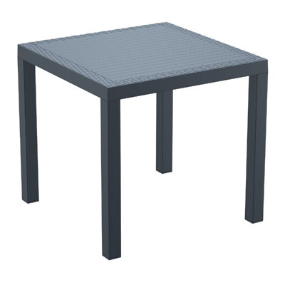 Resin Slatted Outdoor Dining Table