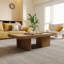 Table basse 51,5 po Mid-Century Modern, Travertin