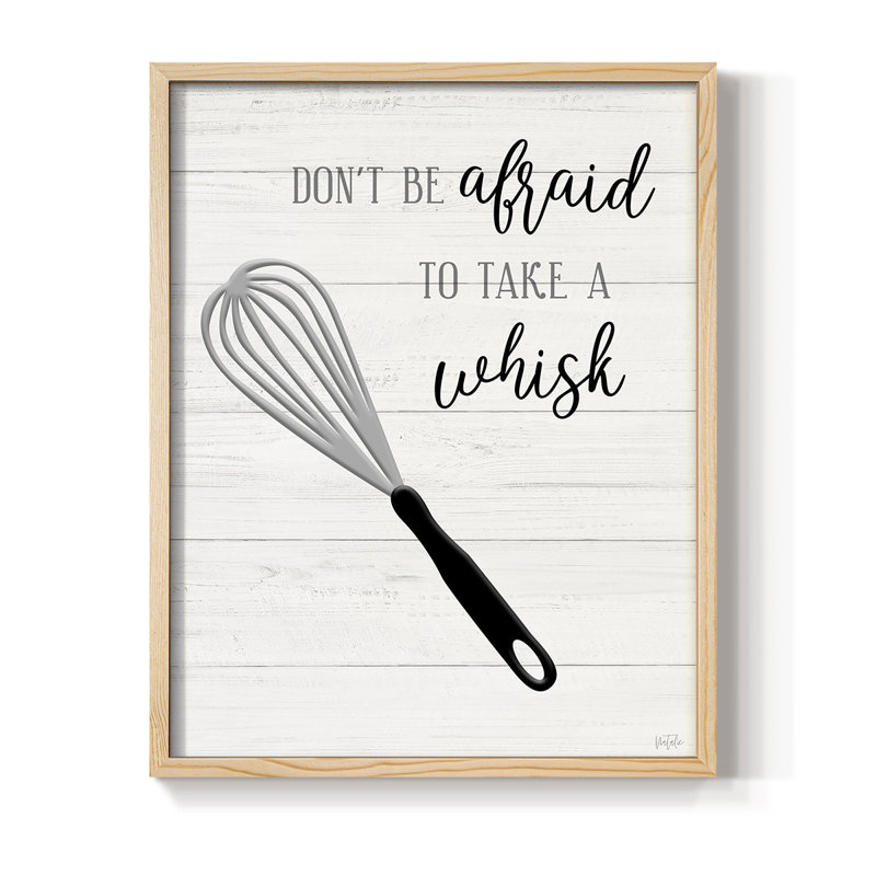 «Take A Whisk», reproduction encadrée - bois massif, Naturel, H 11 po x l 9 po