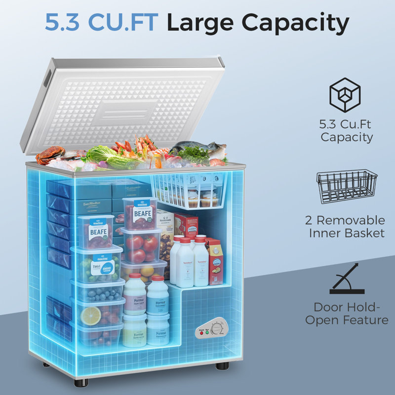 IceLapse 6‑Speed Temp Quiet Energy‑Saving Freezer, Silver