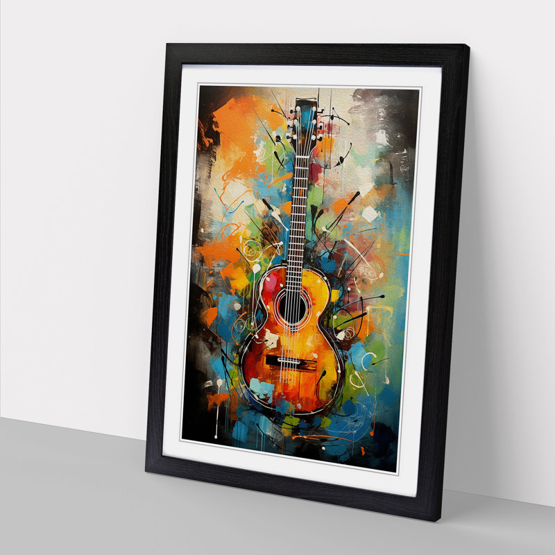 Guitar Gestural Art - Framed Print