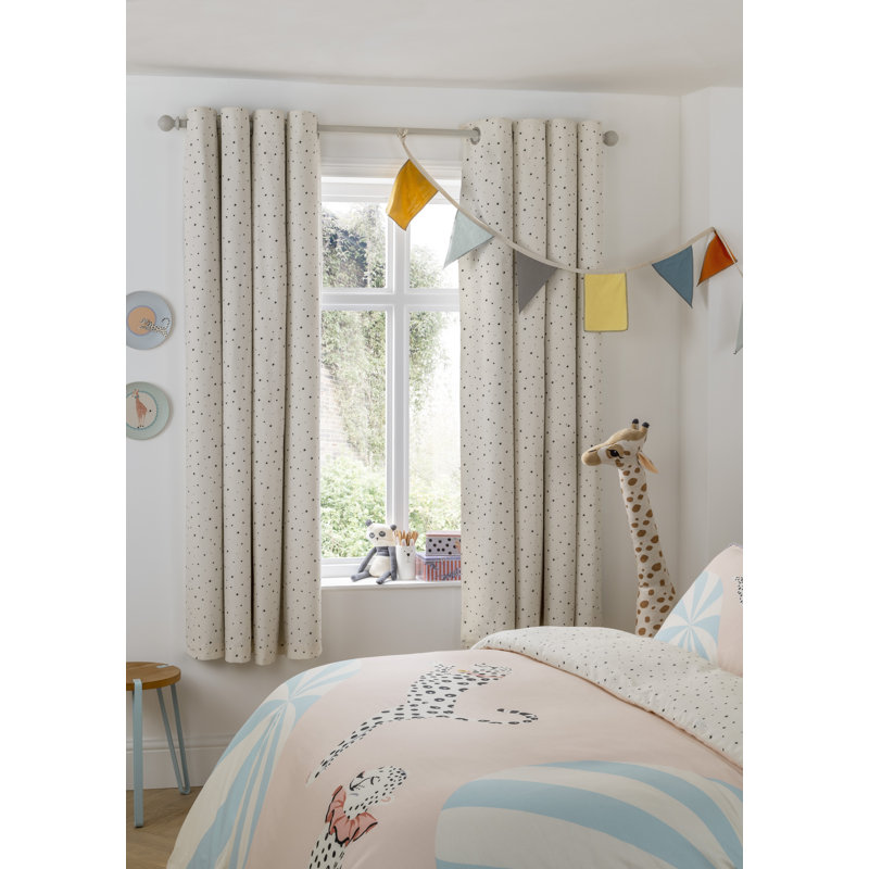 Cotton Blackout Curtain Pair, 167 W x 137 D cm