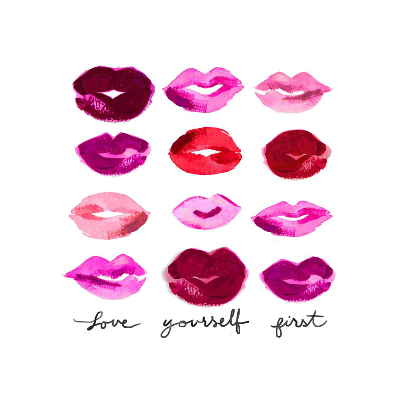 «Love Yourself First Lips», reproduction sur toile tendue, H 30 po x l 30 po