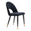 Ensemble de deux chaises d'appoint à dossier ouvert en velours noir et doré-472800611