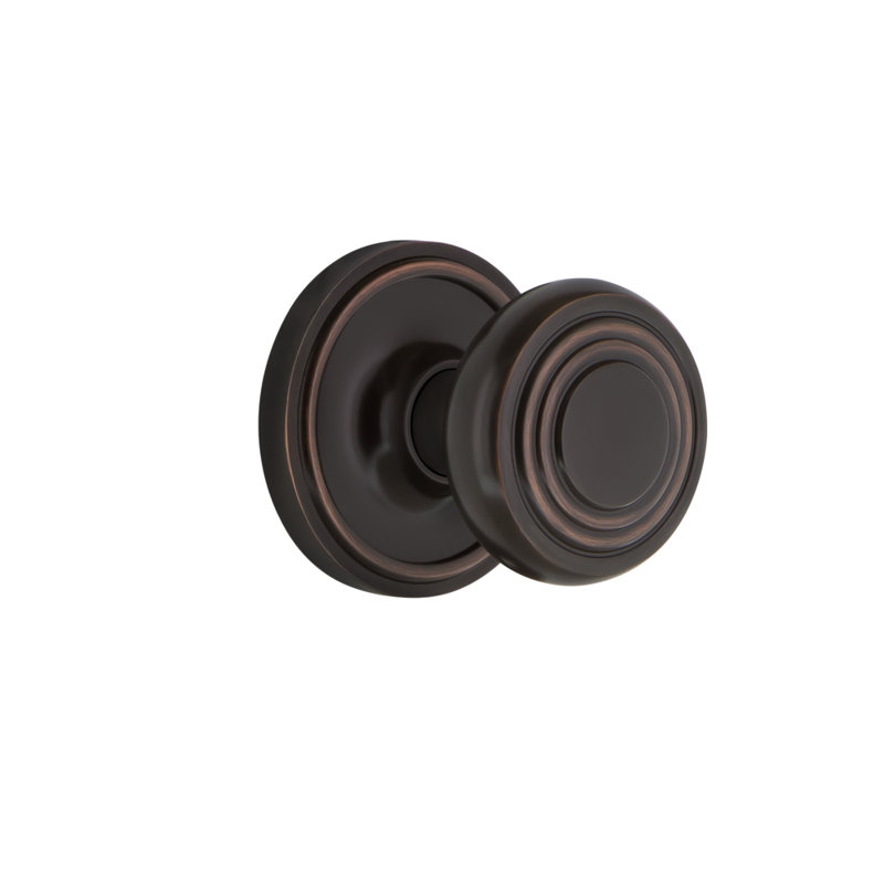 Classic Rosette with Deco Door Knob, Timeless Bronze