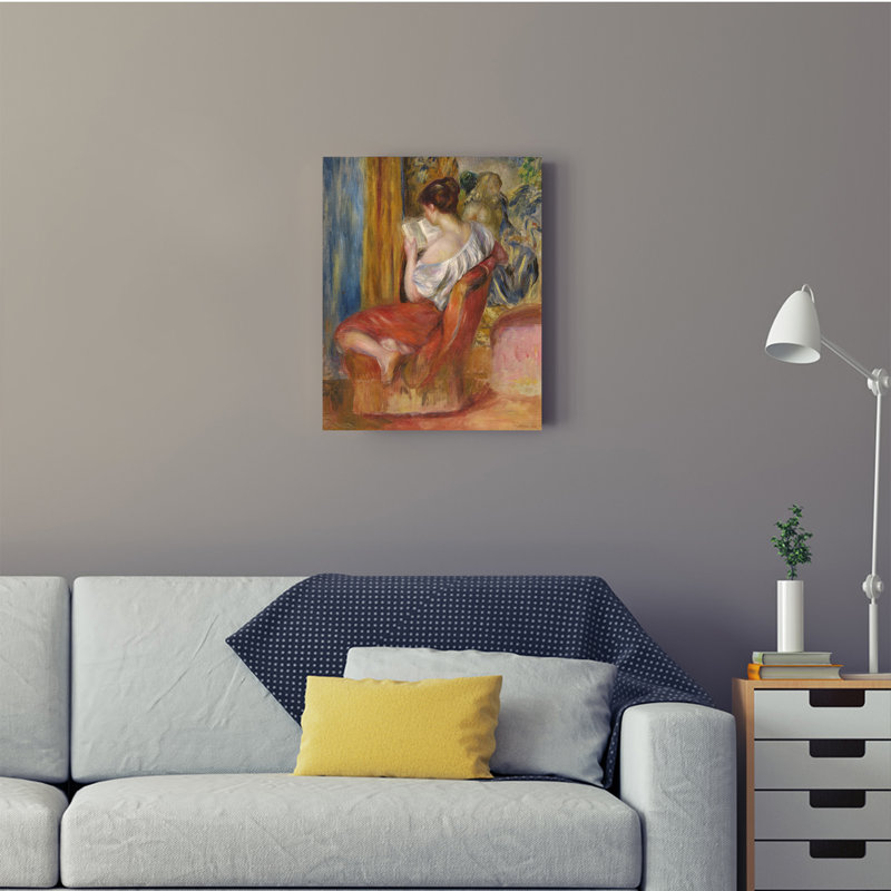 Reproduction de lecture par Pierre-Auguste Renoir, reproduction d'art sur toile, estampe numérique, H 20 po x l 16 po