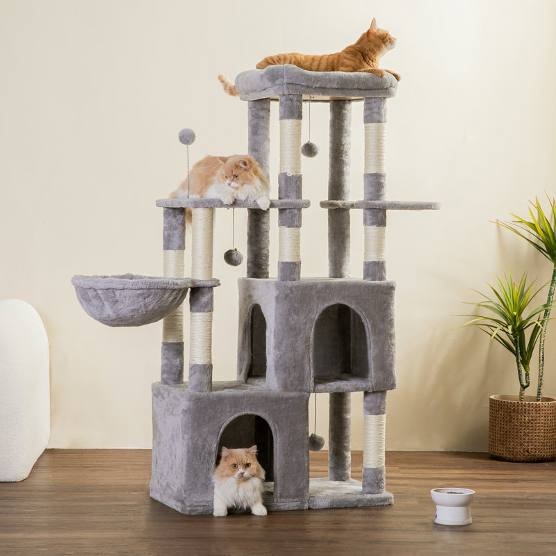 Dayelin 56.1'' H Cat Tree, Light Gray