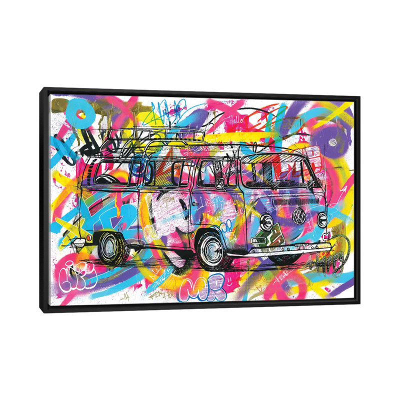 Reproduction d'art sur toile, H 18 po x l 26 po x P 1,5 po, Toile avec cadre noir, Pas de tapis