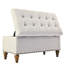 Lin beige polyvalent - pieds en bois massif, pour la chambre à coucher, le salon, l'entrée, le rangement caché supplémentaire avec espace matériaux, compartiment-1333482086