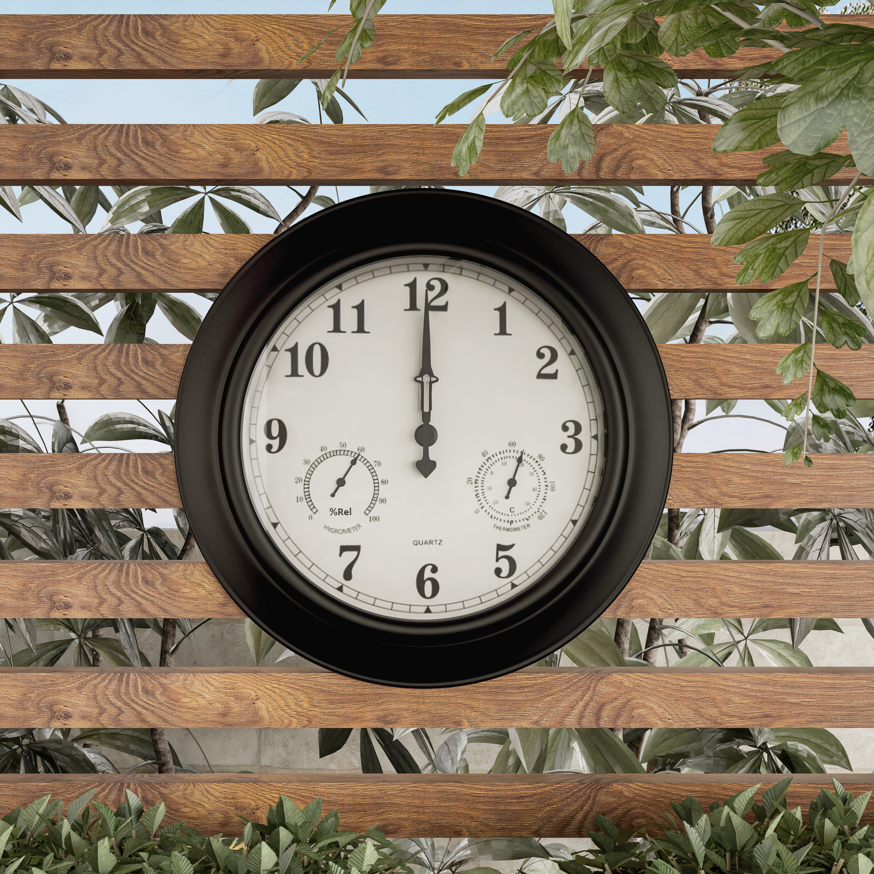 indoor outdoor clock thermometer combo