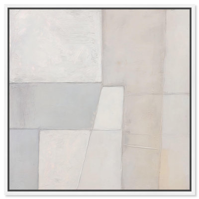 Oliver Gal Dusky Pearl II Abstract - Hand-Laid Leaf Framed Canvas Art