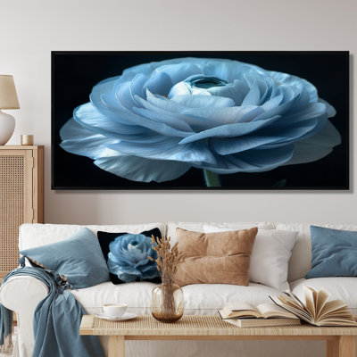 Reproduction d'art mural monochrome noir renoncule congelée - renoncule