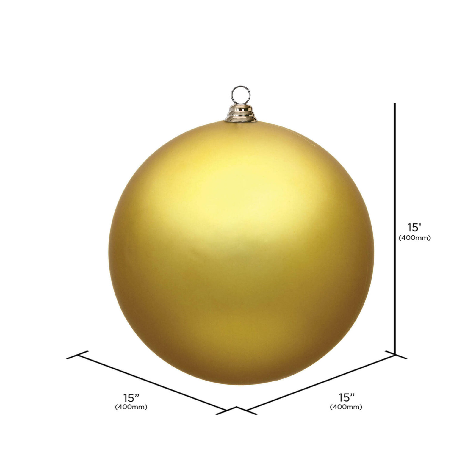 Shatterproof Bauble, 15.75" H x 15.75" W x 15.75" D, Gold