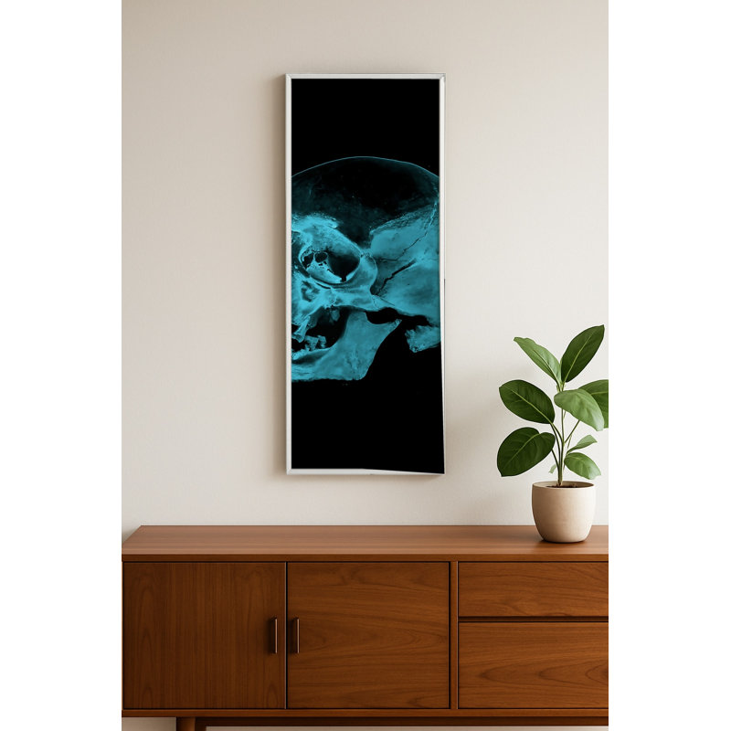 «Cyan Skull Study», art mural encadré, H 32,5 po x l 12,5 po