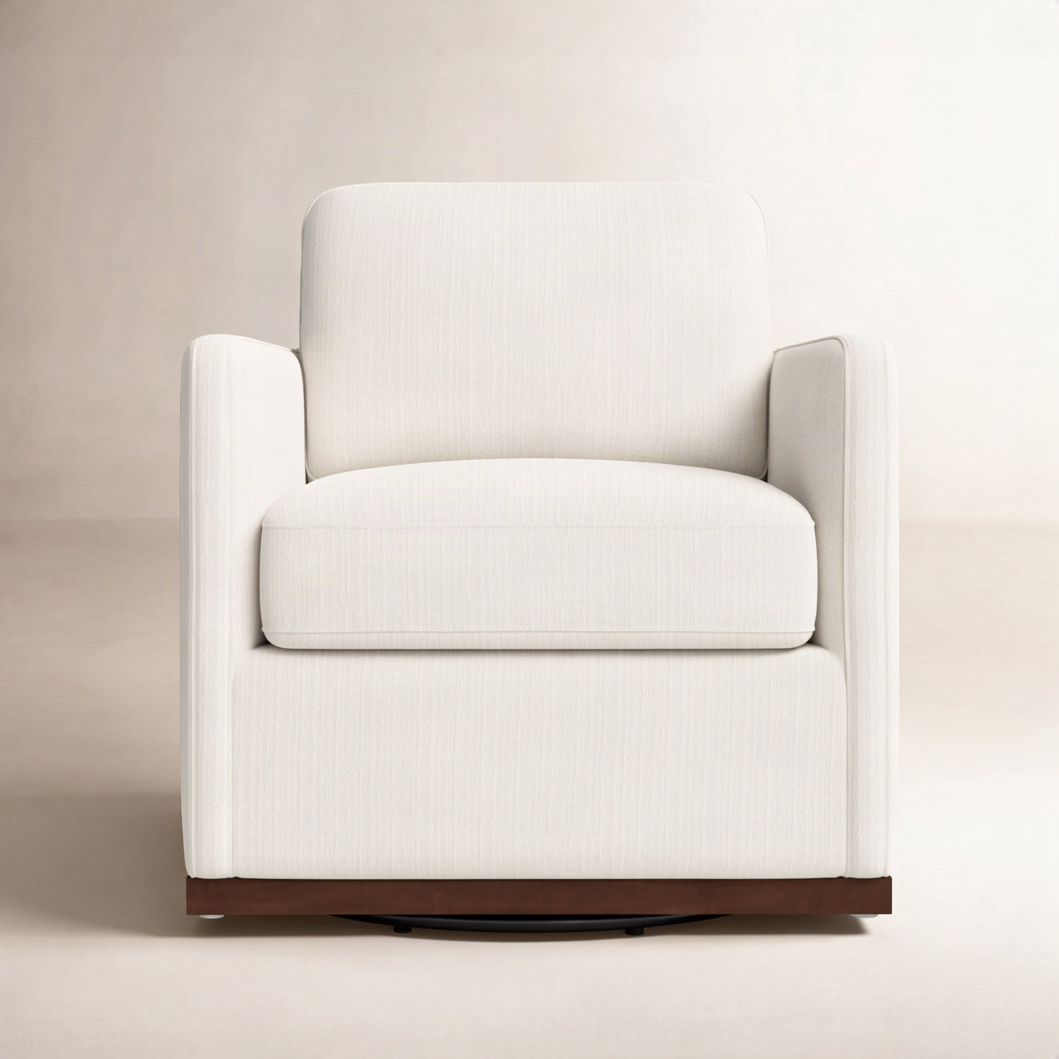 Bobbi Upholstered Swivel Armchair, Flannigan Cotton