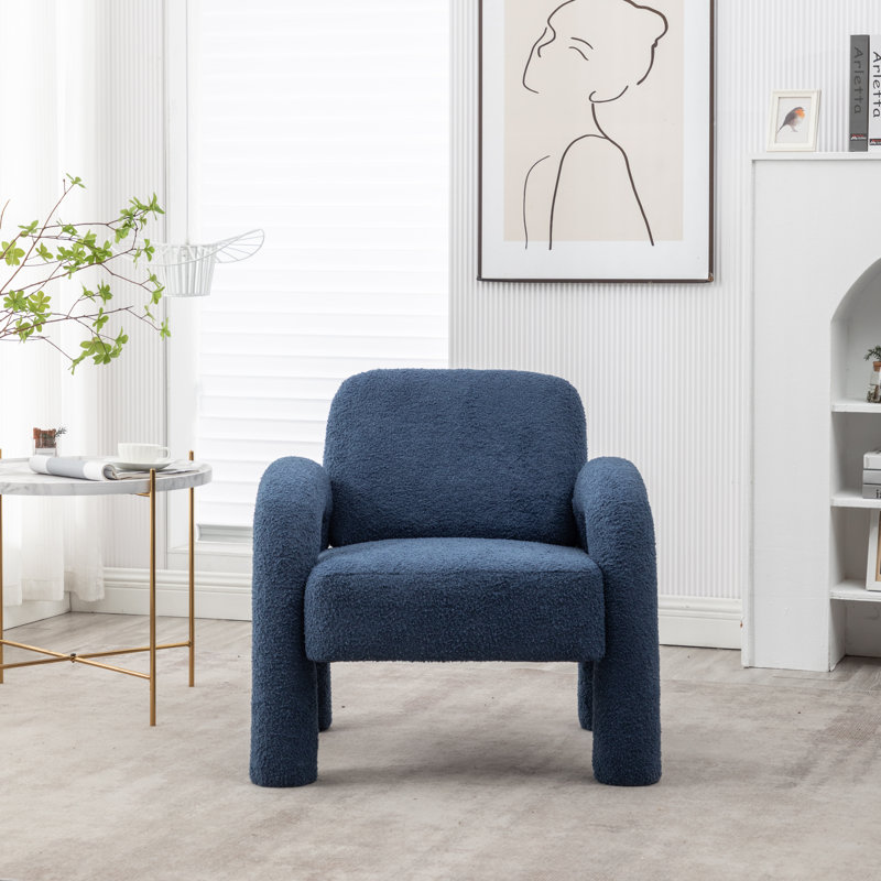 Upholstered Armchair, Navy 100% Polyester