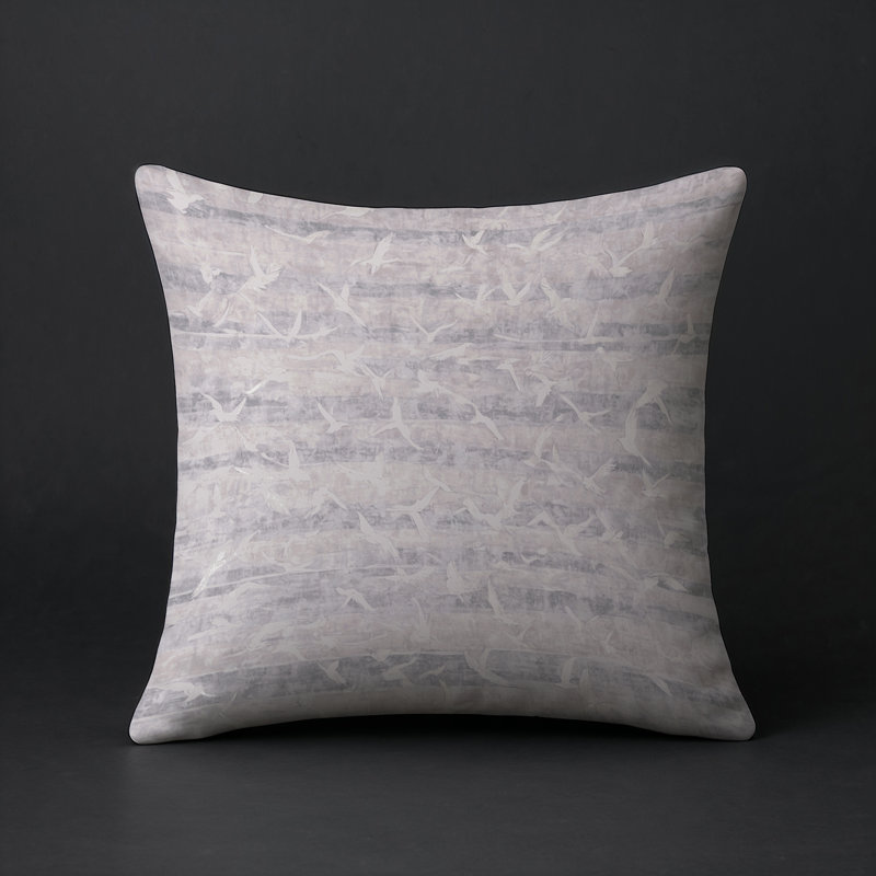 Coussin décoratif intérieur / extérieur gris Modern Modern, Carré 16 po, Beige / gris abstrait